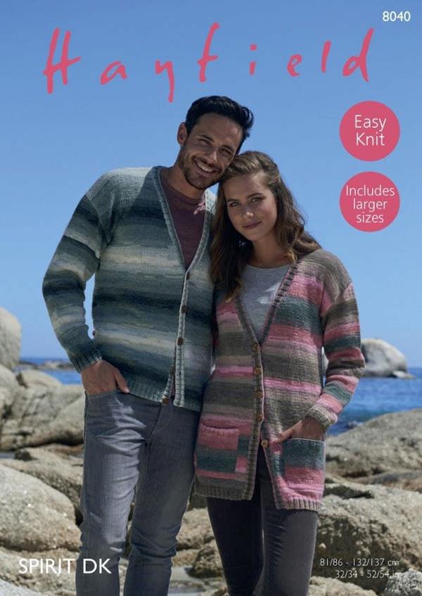 Hayfield Spirit DK Knitting Pattern 8040, Cardigans for Women, 32 - 54 Inches - Easy