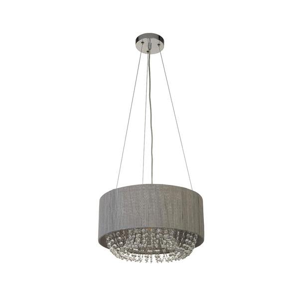 Lighting Collection Luxury Drum‑Shade Pendant Light with Crystal Cascades