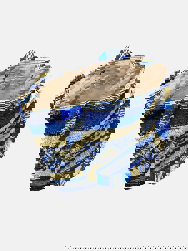 Berber Leather The Nador Small Expandable Fabric Tote in Blue