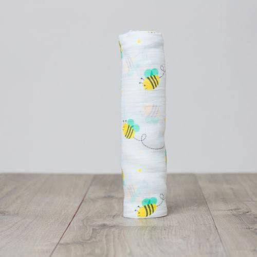 Lulujo - Large Muslin Swaddle - Bumbling Bee