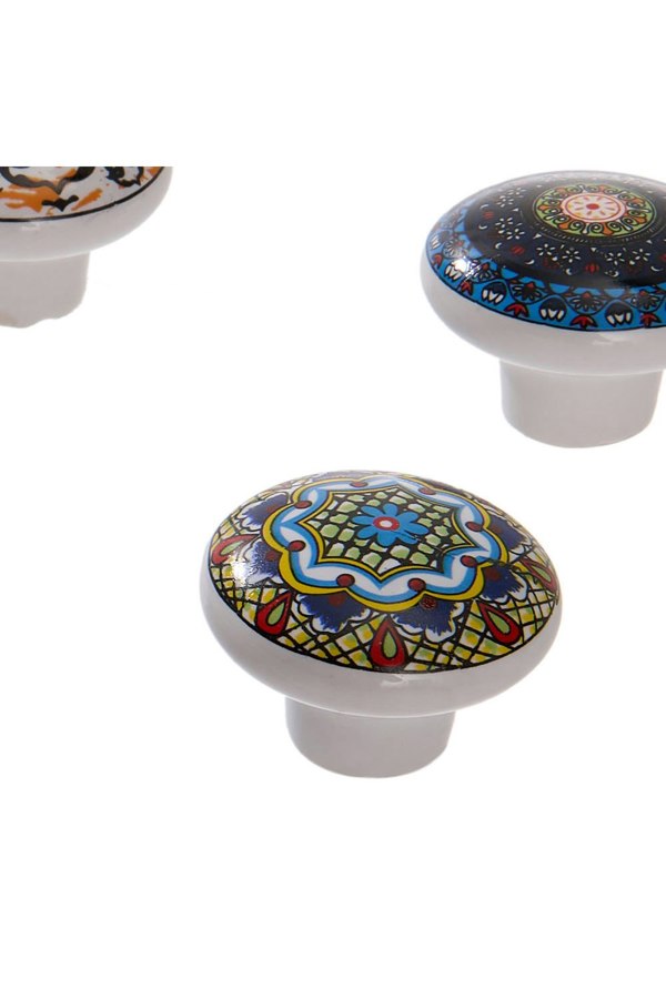 Living and Home 6Pcs Bohemian Style Mixed Color Ceramic Cabinet Drawer Knobs Furniture Accessories for Dresser, Drawer, Cabinet