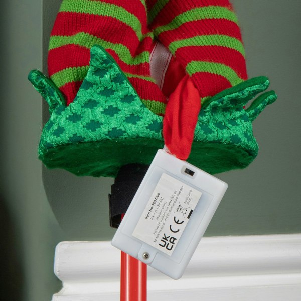 Samuel Alexander 55cm Battery Operated Soft Animated Elf Kicking Legs Christmas Decoration