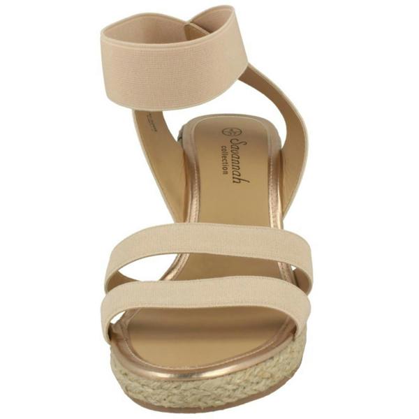 Savannah Ladies Savannah Elastic Ankle Strap Wedges