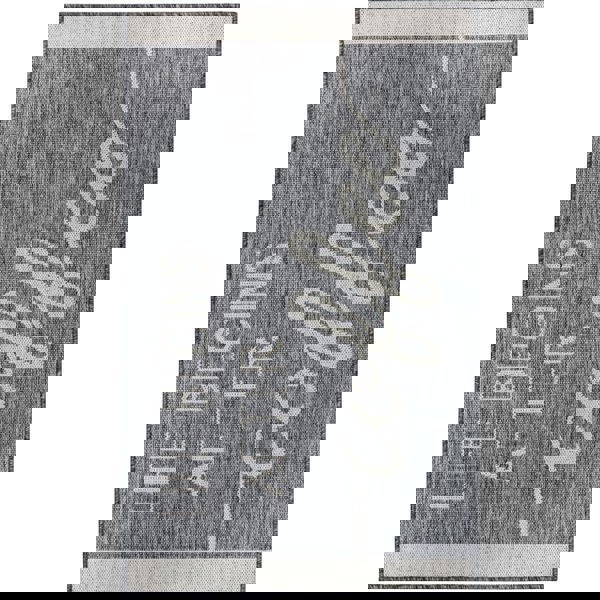 Kitchen Begins After Coffee Grey Runner Flatweave Rug