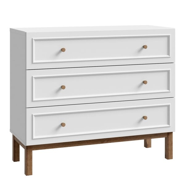 Furniture To Go Wensley 3 Drawer Chest in Light Grey and Oak