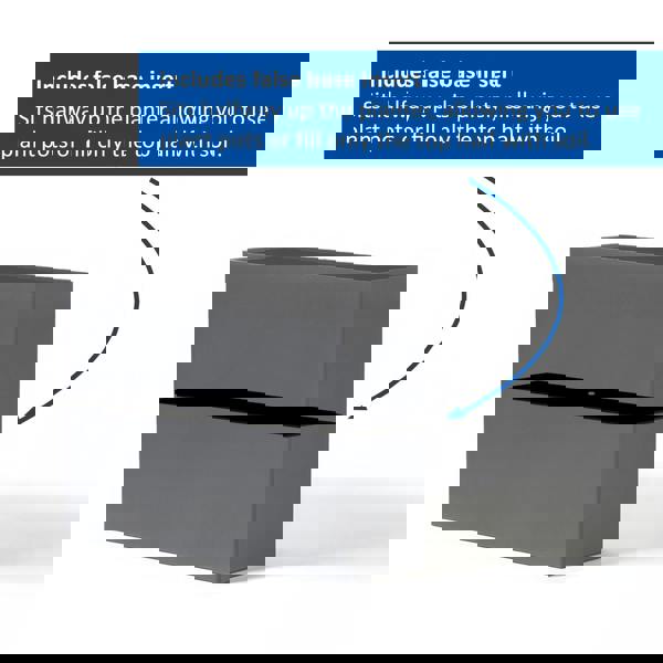 Nicoman Galvanised Matte Black Trough Metal Planter - 90cm x 82cm