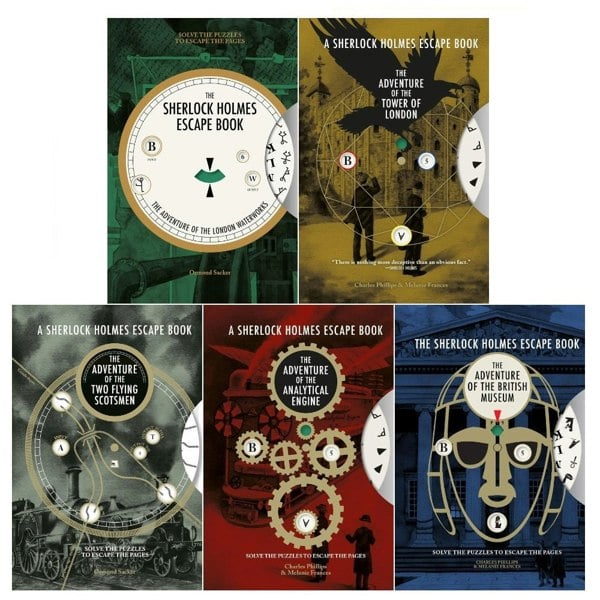 Sherlock Holmes Escape Book 5 Books Set London Waterworks, British Museum, Analytical Engine & more