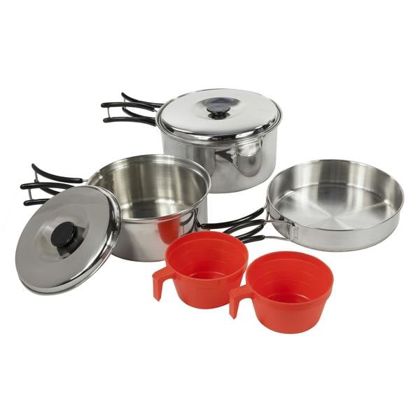 Regatta Great Outdoors Compact Steel Camping Cooking Set - Silver