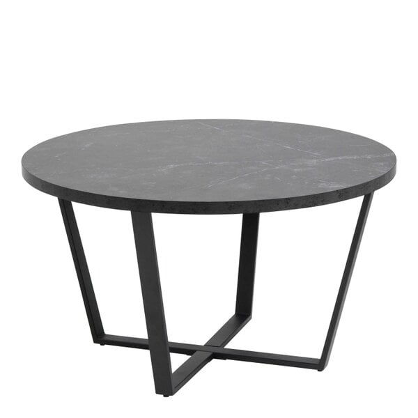 Wyld Haus Stovring Black Marble Effect Round Coffee Table Black Legs