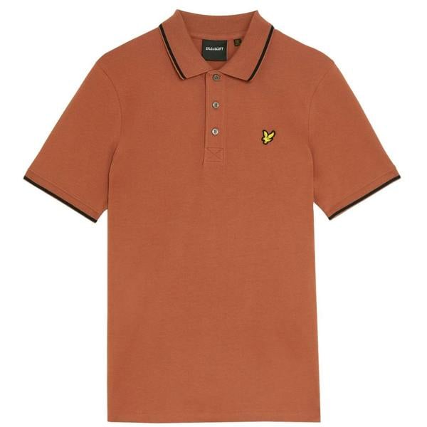 Lyle & Scott Brown Tipped Polo Shirt XS