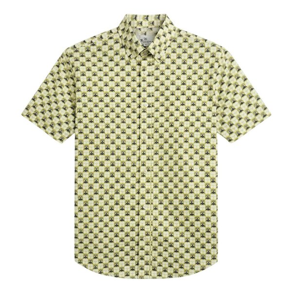 Ben Sherman Mens Retro Geo Print Shirt - Sage