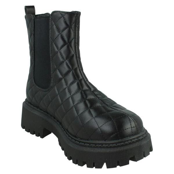 Spot On Ladies Spot On Chunky Ankle Boots F51171