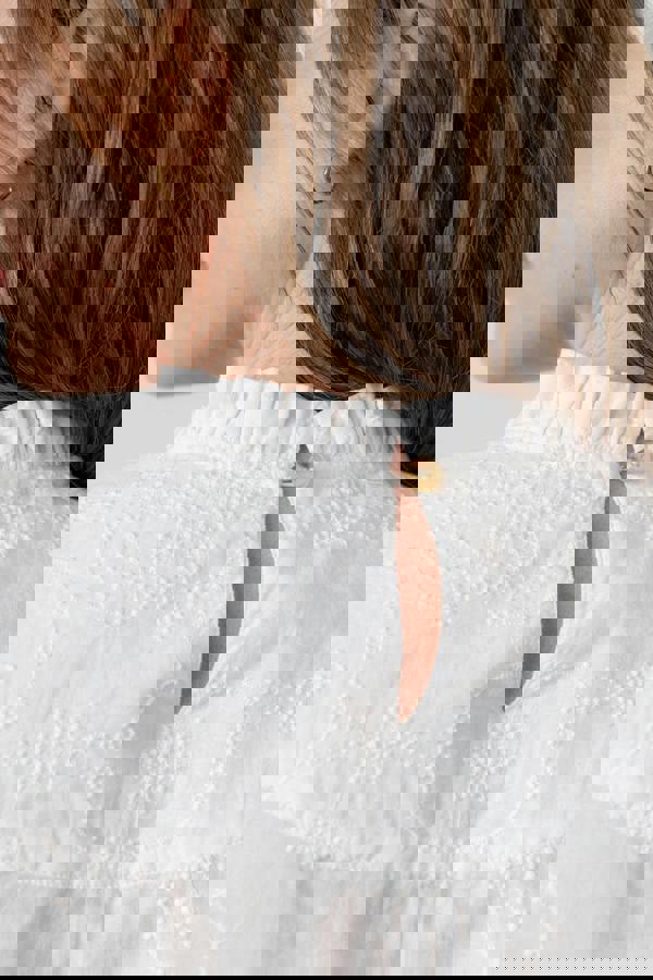 Lily & Me Fiona Gathered Neck Blouse White