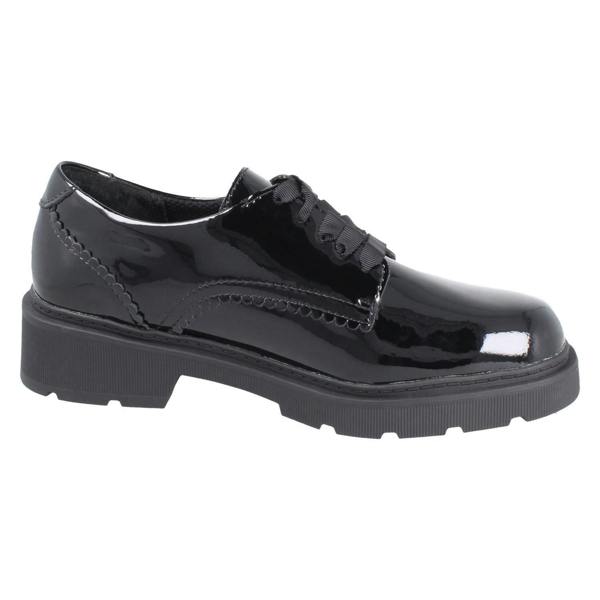 Clarks Girls Clarks Scalloped Edge Chunky Sole School Shoes Eris Pure