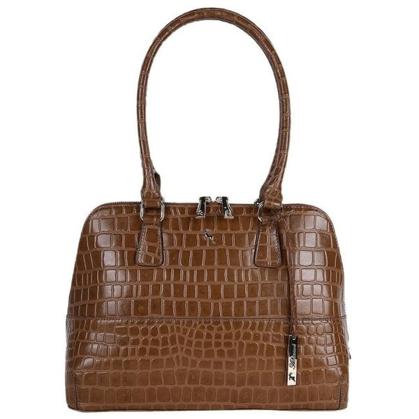 Ashwood Crocodile Print Zip Around Leather Tote Bag: C-53