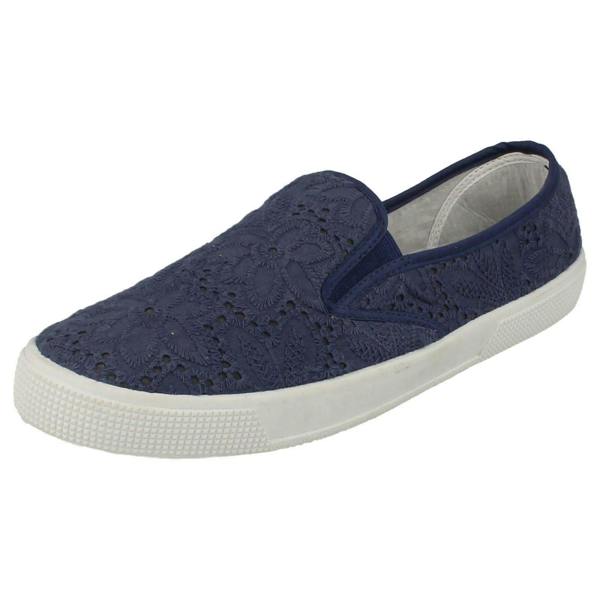 Spot On Ladies Spot On Slip On Plimsolls