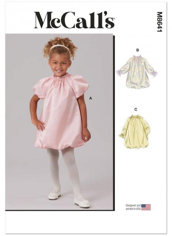 McCalls 8641 Paper Sewing Pattern – Kids' Dress, Size 3-8, Intermediate