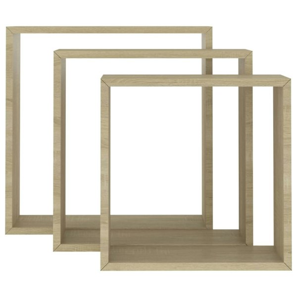 Berkfield Wall Cube Shelves 3 pcs Sonoma Oak