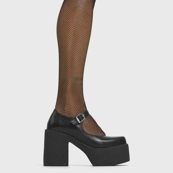 Lamoda Genius Black PU Flats Chic Slip-On Stylish Comfort Shoes Modern Look