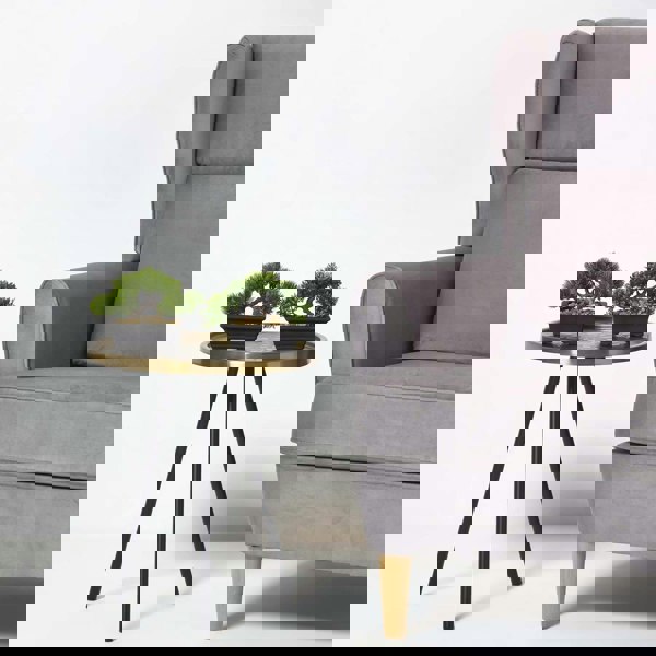 HOMESCAPES Set of 2 Artificial Bonsai Trees in Decorative Pots, 15 cm Tall