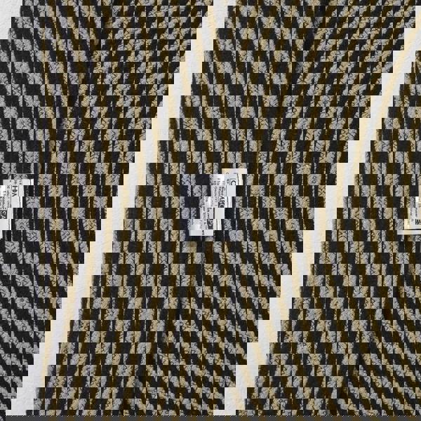 HOMESCAPES Linen and Black Handmade Woven Spiral Braided Rug