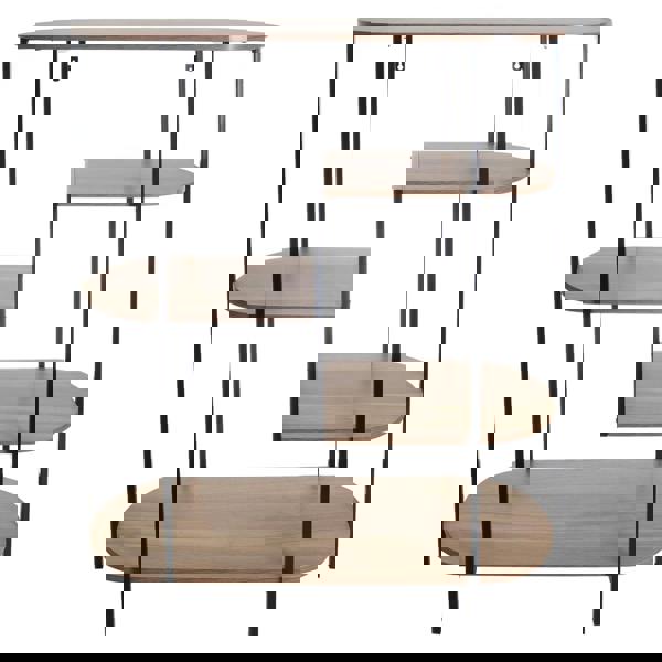 Gr8 Home Wood Metal Oval Shelving Unit Display Bookcase Storage Shelf Side Console Table