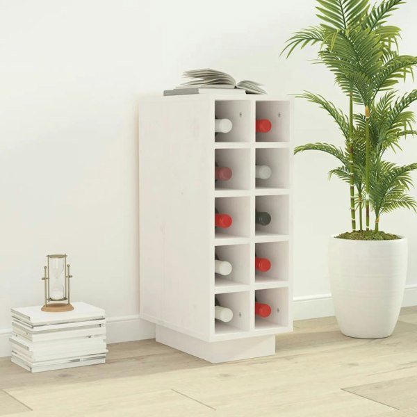Berkfield Wine Cabinet White 23x34x61 cm Solid Wood Pine