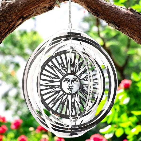 EDH Door Hardware Sun Stainless Steel Hanging Wind Spinner
