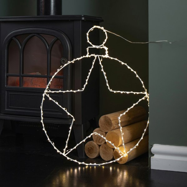 Samuel Alexander 48cm Light up Hanging Christmas Star Bauble with 236 Warm White LEDs