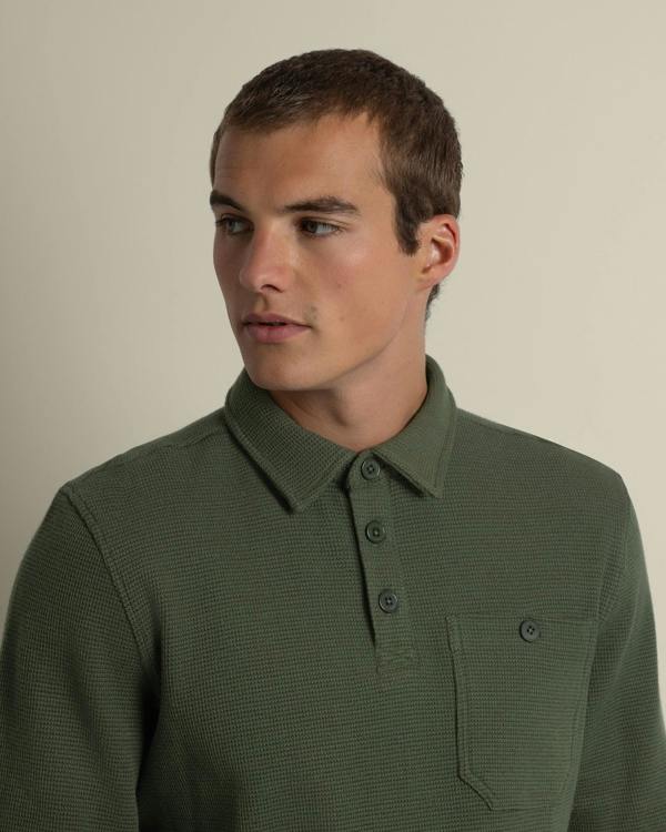 Larsson & Co Aarhus - Textured Long Sleeve Polo Shirt