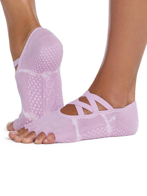 ToeSox Elle Half Toe Grip Socks - Moonlit Stripe
