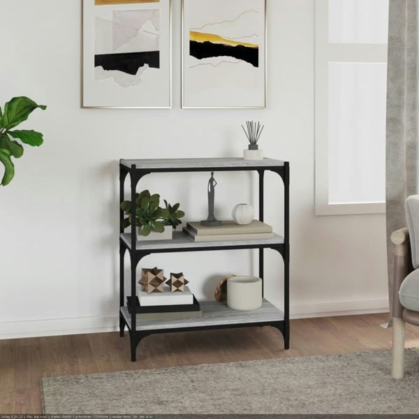 Berkfield Book Cabinet Grey Sonoma 60x33x70.5 cm Engineered Wood and Steel