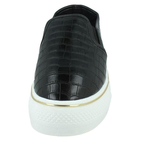 Spot On Ladies Spot On Casual Black Platform Shoes F80533