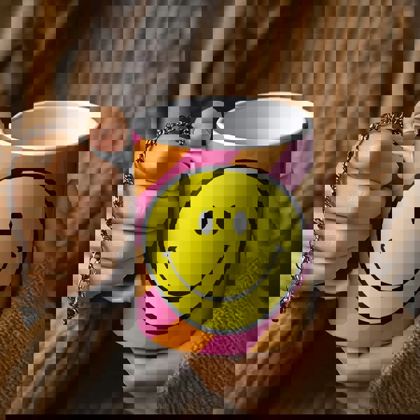 Helter Skelter Tilted Stripe Smiley Mug in Tutti Frutti - Love Frankie