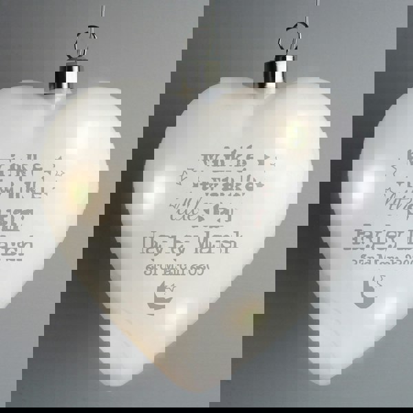 Personalised Memento Company Personalised Twinkle Twinkle LED Hanging Glass Heart