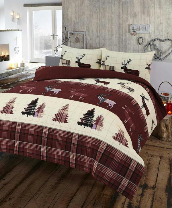 Flannelette Thermal Stag Choc Duvet Cover Set