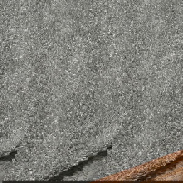 Livabliss Moda Shag-Solid Color Dark Grey Plush Soft Pile Rug