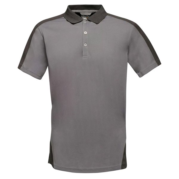 Regatta Contrast Coolweave Pique Polo Shirt - Seal Grey/Black