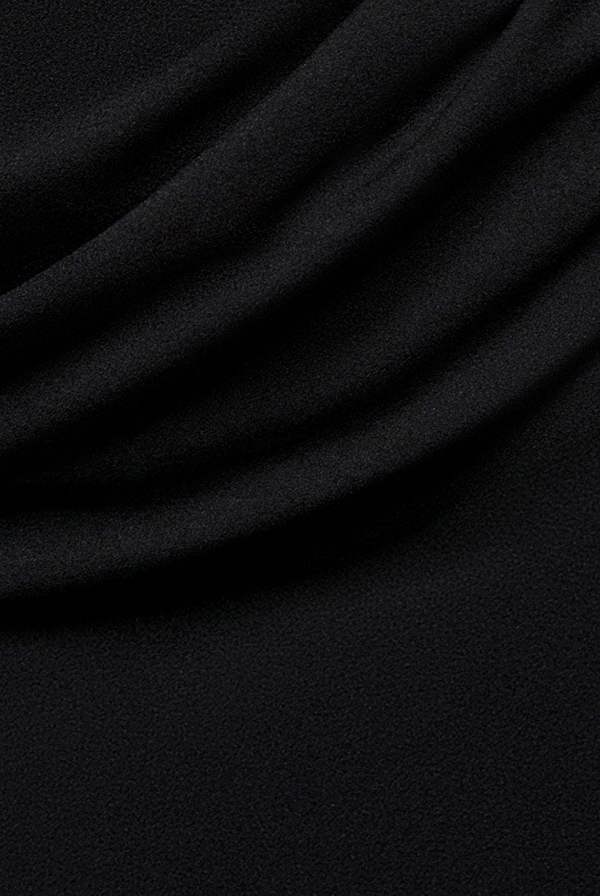 Sleeveless Waist Pleated Scuba Crepe Maxi Dress - Black DR5291