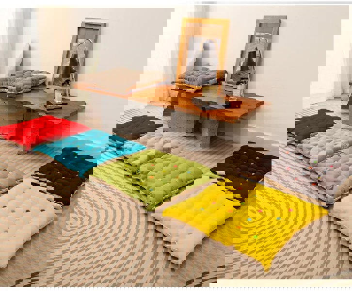 ANYHOUZ Non Slip Square Stool Cushion Soft Washable Cover