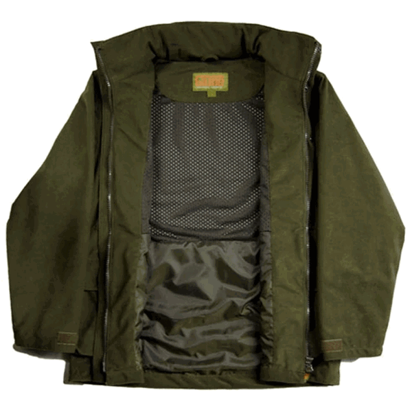 Secure zipped pockets and adjustable features on the Game Stealth Jacket Hunters Green for practical outdoor use