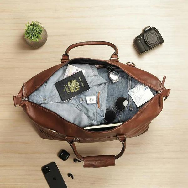 PRIMEHIDE Leather Holdall Vintage Style Duffle Bag Ridgeback