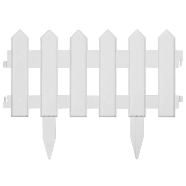 Berkfield Lawn Edgings 25 pcs White 10 m PP