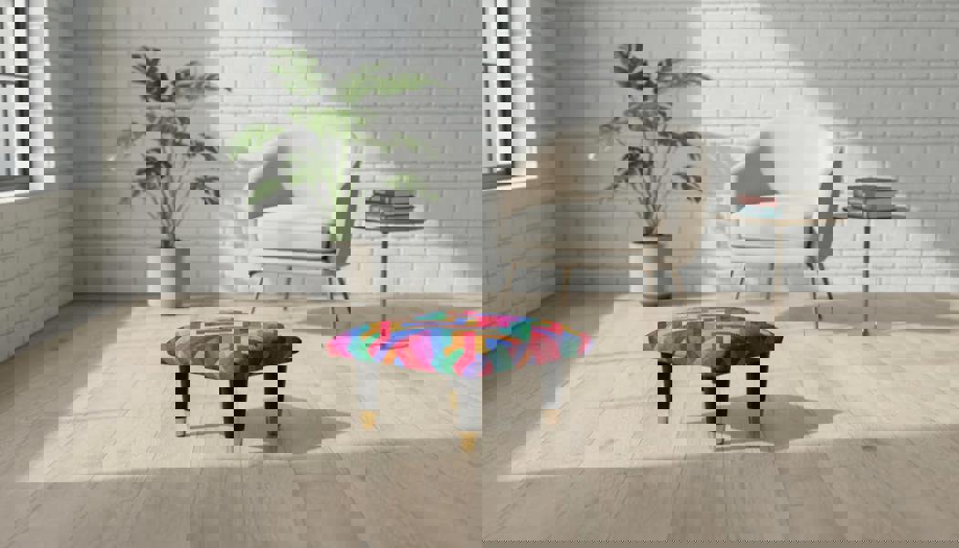 Small Trem Footrest Pouffe – Handmade Velvet Footstool with Detachable Legs (UK - Made) - ISTOOLS