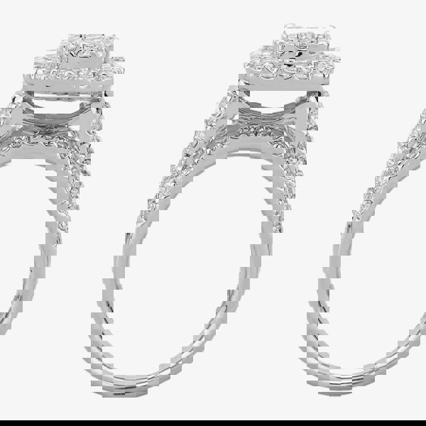 T. H. Baker 9ct White Gold 2.00ct Diamond Shouldered Cushion Cluster Ring TH011225112146