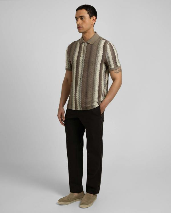 Steel & Jelly Goldie - Zig-Zag Seersucker Polo Shirt