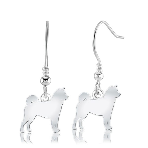 Shiba Inu Silhouette Silver Earrings - MYLEE London