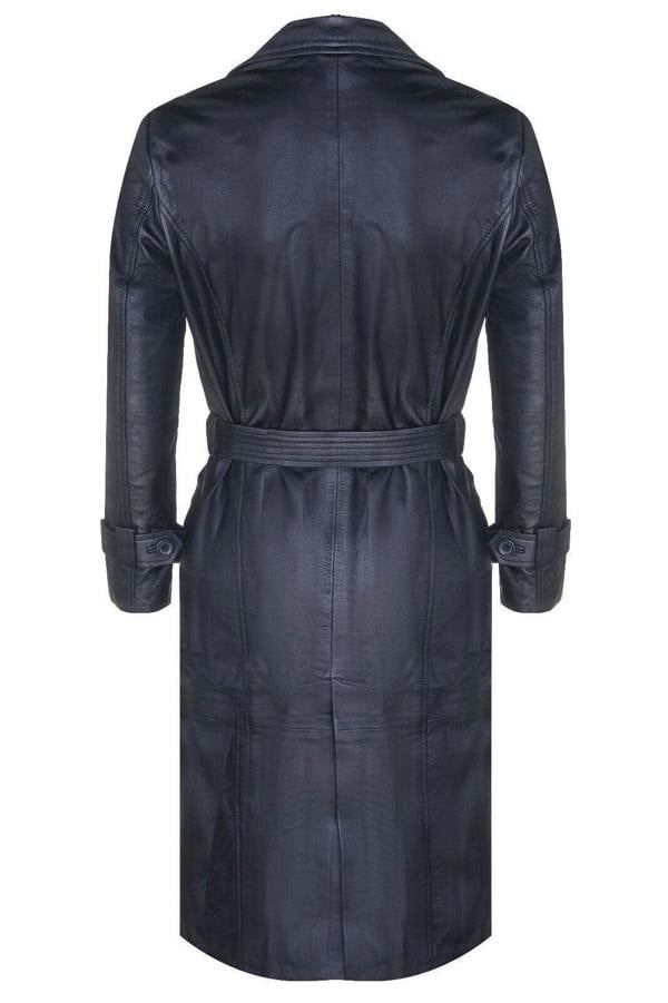 Infinity Leather Mens Leather Full Length Trench Coat-Appleton