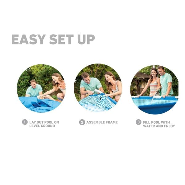 Intex 12ft x 30in Metal Frame Swimming Pool with Filter Pump UK Plug