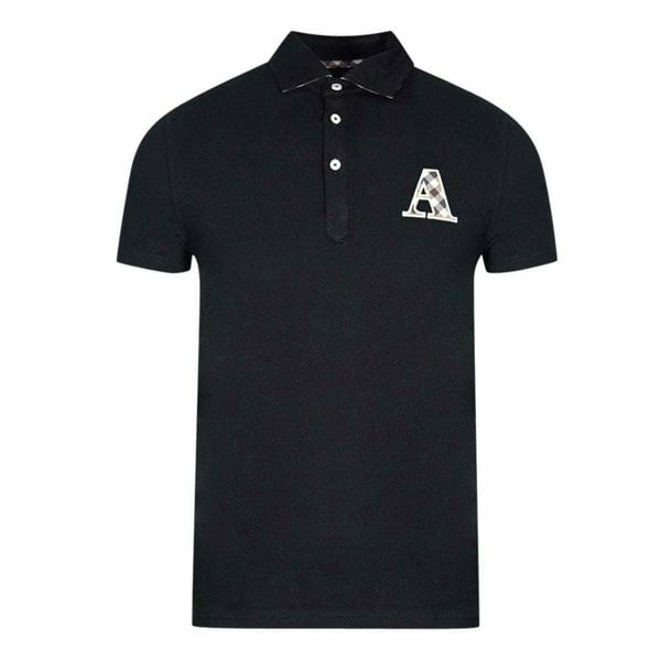 Aquascutum Unisex Adult Checked Logo Polo Shirt - Black